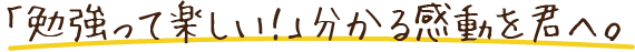 「勉強って楽しい！」分かる感動を君へ。